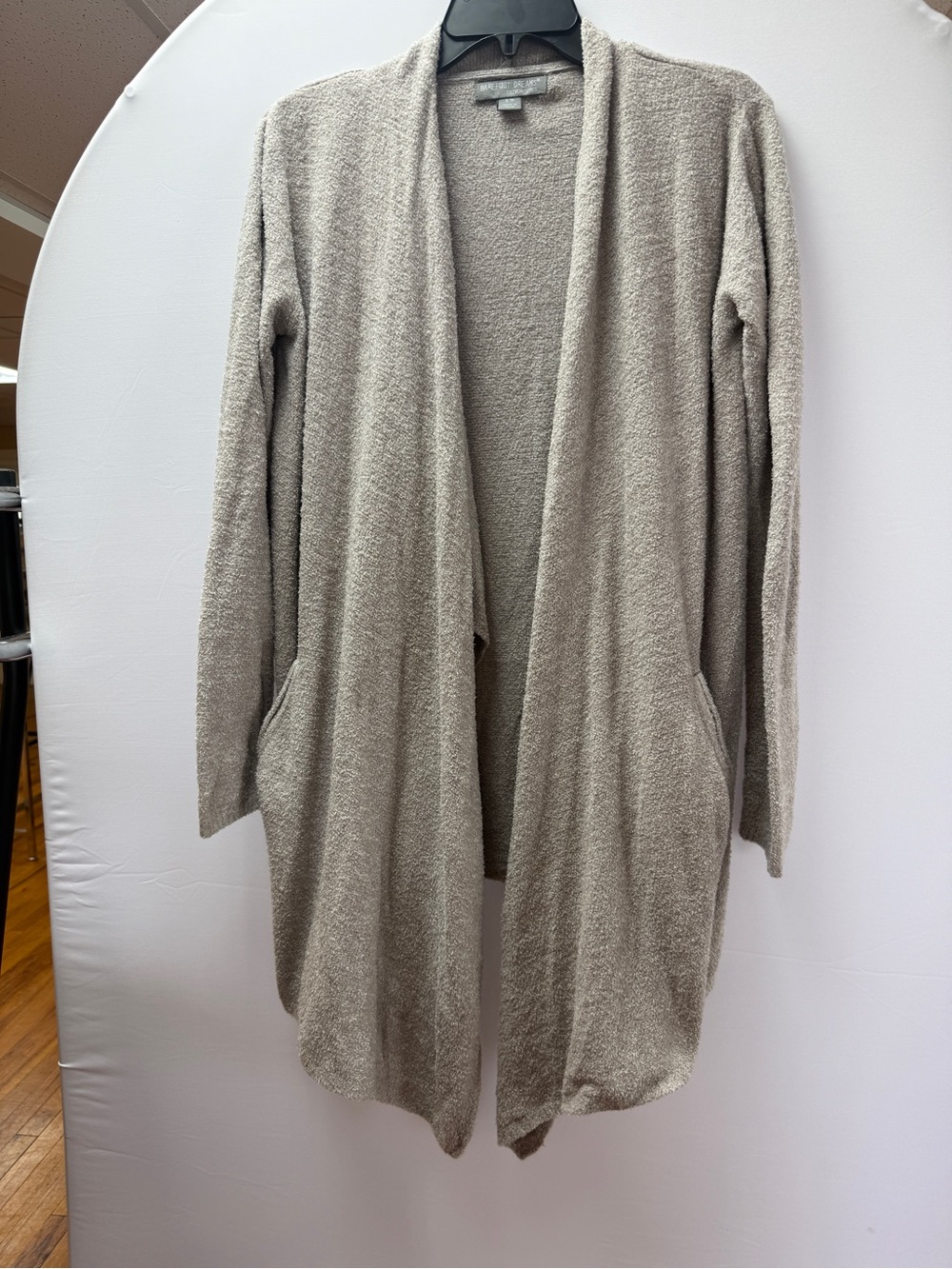 Barefoot Dreams Open-Front Cardigan Sweater in Taupe